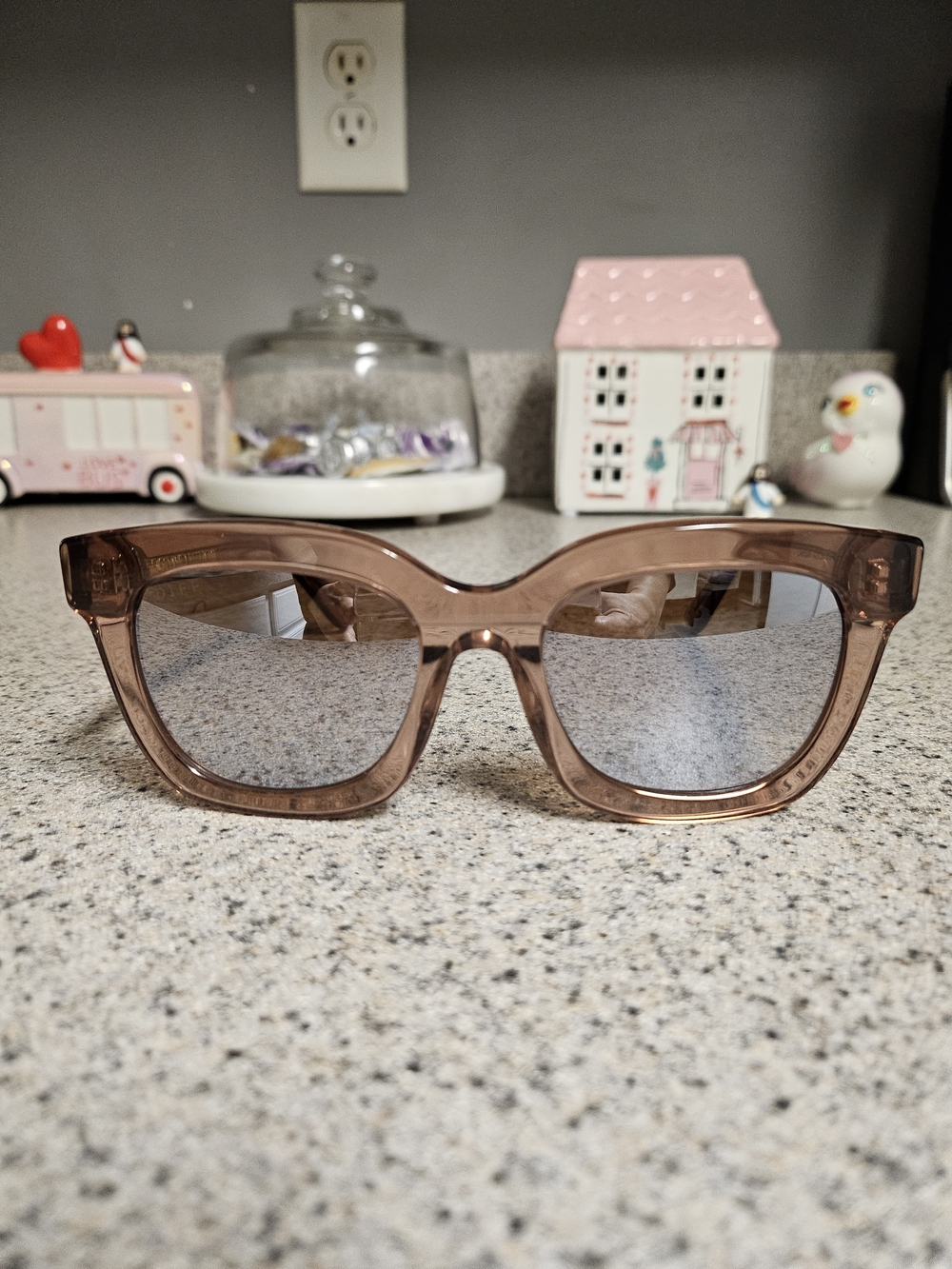 Diff Eyewear Translucent Brown Square Sunglasses